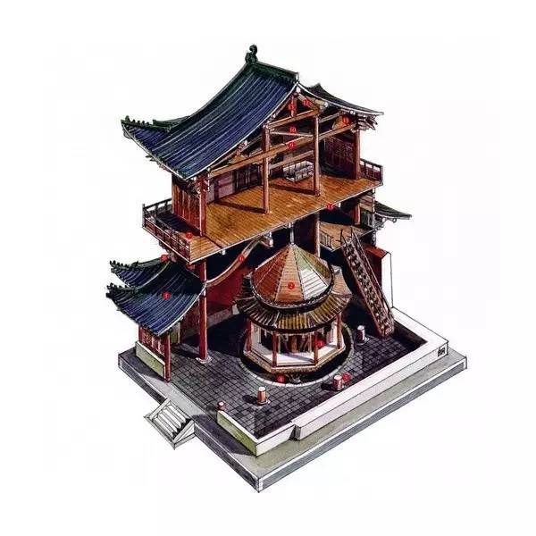 穿墙透壁,手绘中国古代经典古建筑