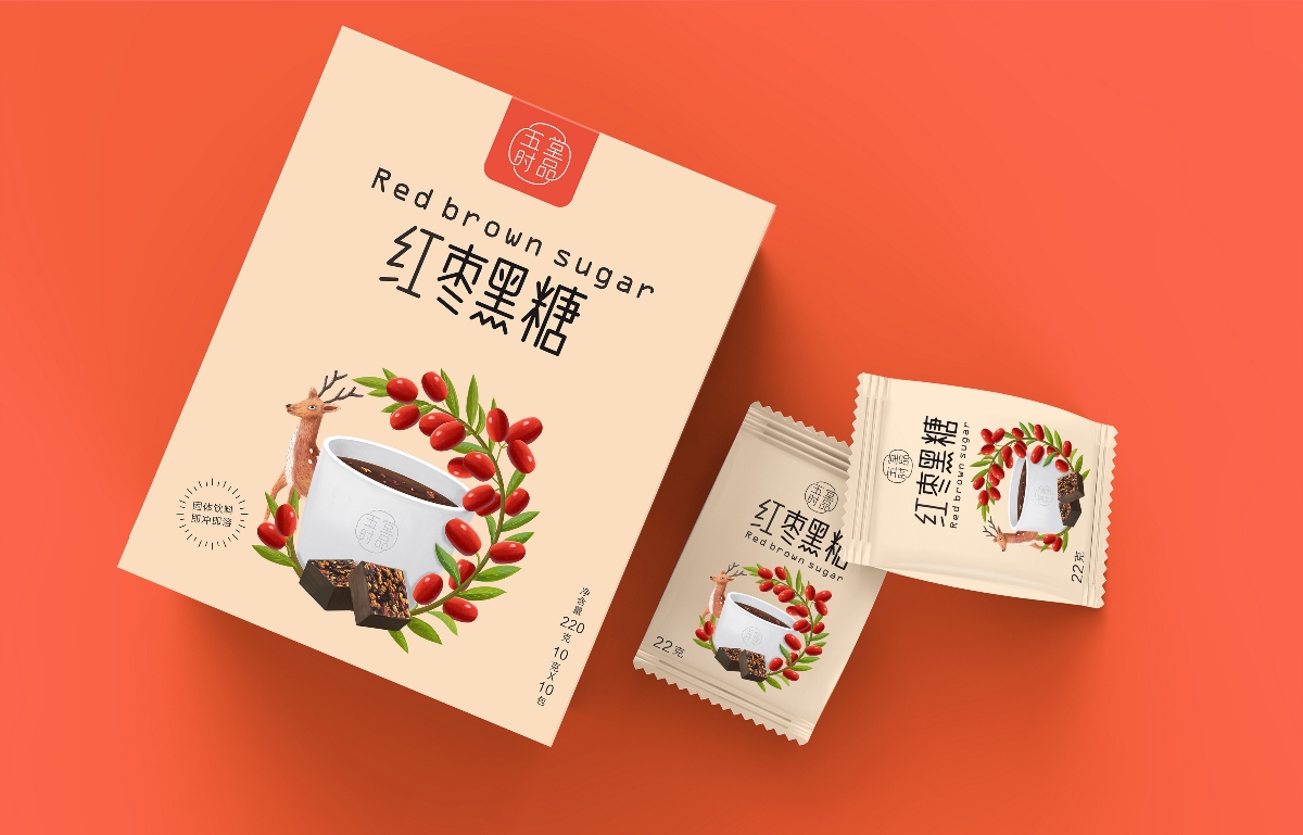 创意极简黑糖茶包装设计