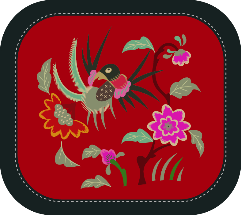 精美的鸟语花香系列刺绣图案