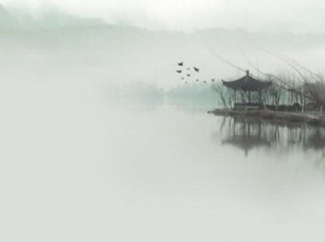 绘本中的亭台楼阁古风插画图片