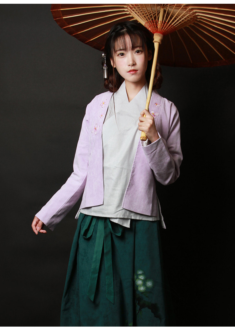 中国风女装手绘日常汉服中式对襟上衣