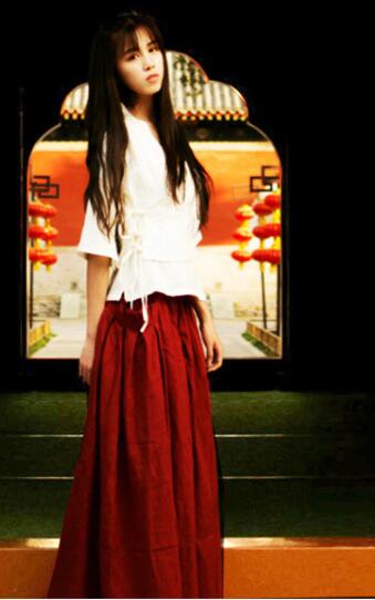 民族风汉元素古风汉服，棉麻女装汉服美女图片