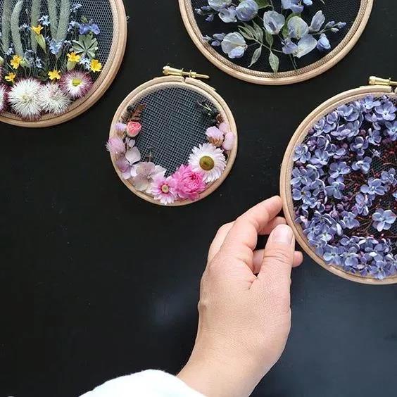 手工刺绣艺术：Olga Prinku 鲜花刺绣