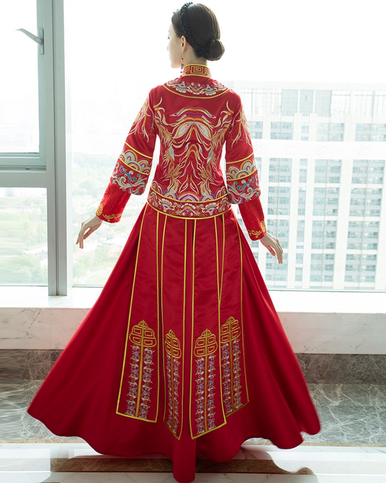 古典东方韵味双喜刺绣中式礼服新娘礼服