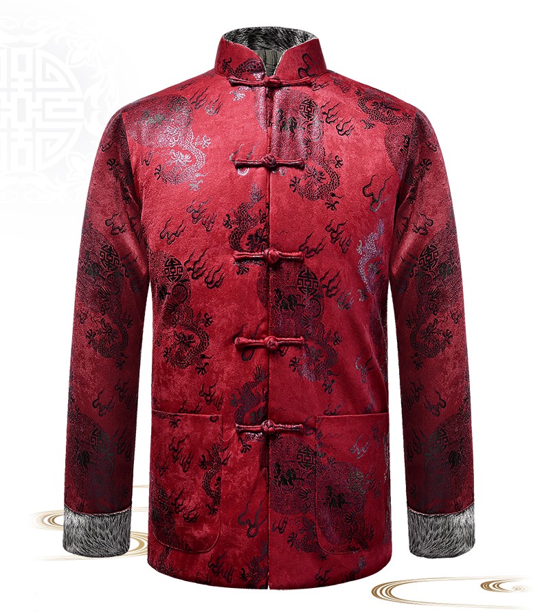 喜庆唐装礼服外套，复古风男士唐装