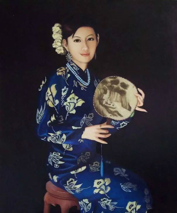 风情万种的油画旗袍女子！