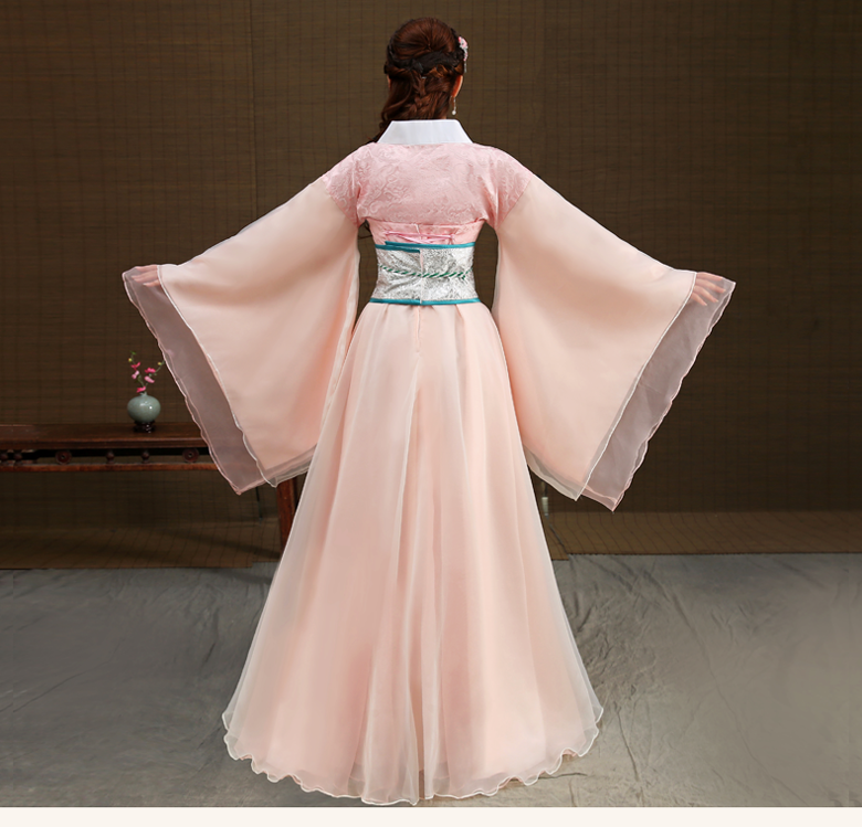 刘诗诗同款粉色夏秋广袖汉服抹胸武侠古装