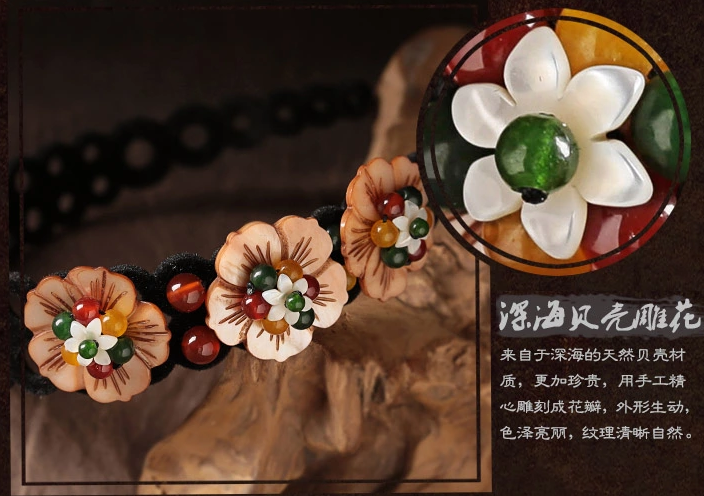 复古民族风贝壳花朵发卡发箍头饰