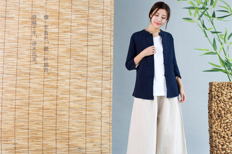 中国风唐装女外套七分袖中式茶服
