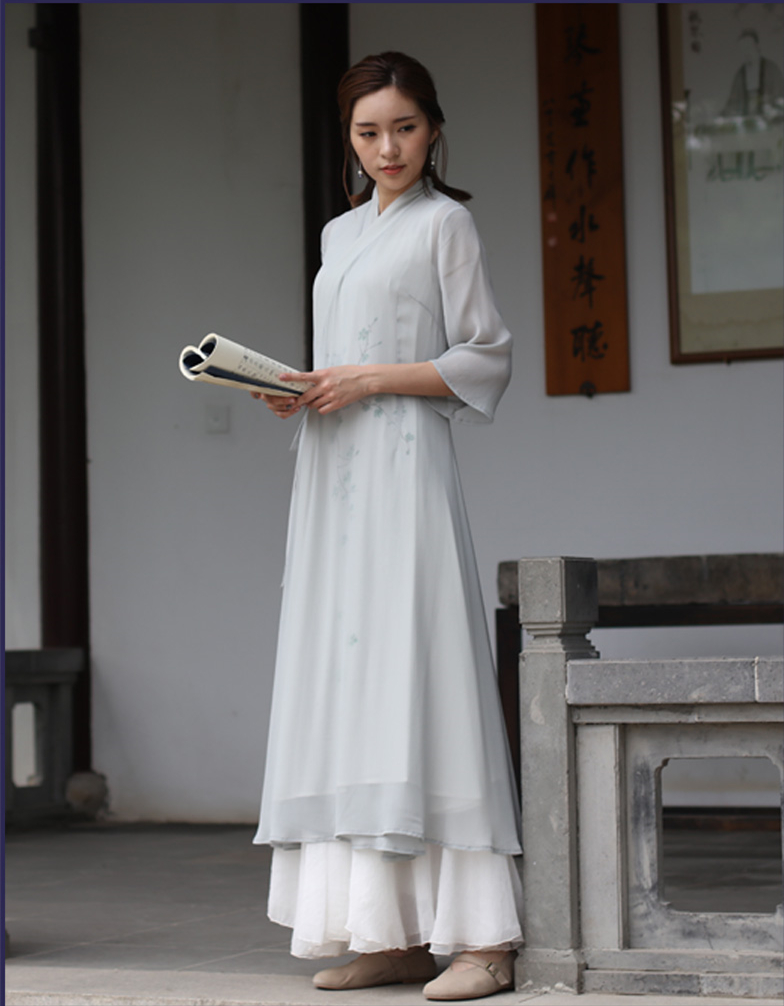 改良汉服汉元素淡雅禅服