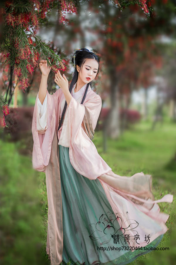 汉服魏晋风浅交领襦裙大袖衫齐腰襦裙