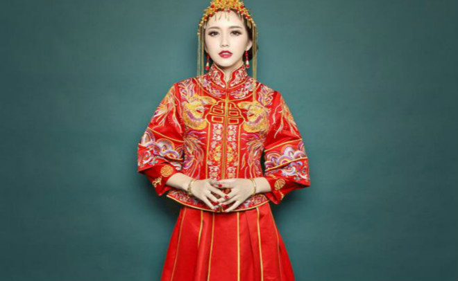 中国风秀禾服刺绣裙褂中式礼服