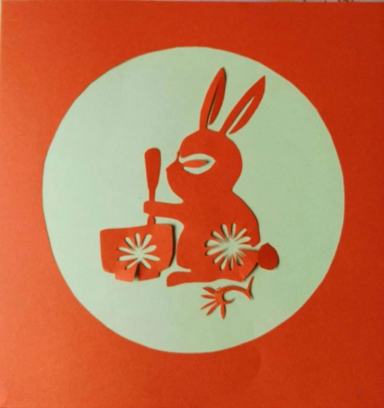 创意十足中秋玉兔剪纸，兔子闹仲秋