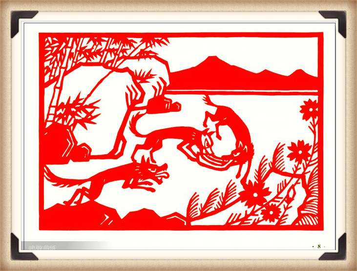 斗狼记剪纸艺术，高清剪纸连环画图集（54张）