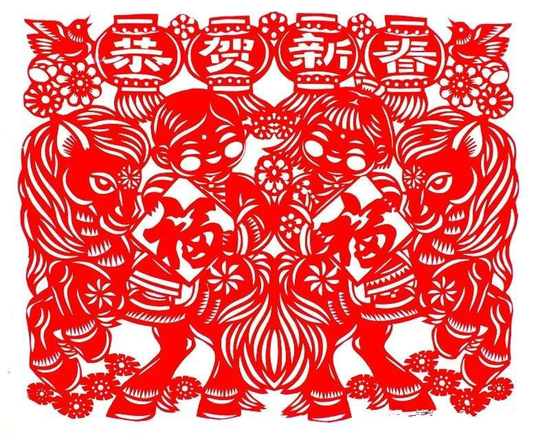 活泼可爱的小马驹剪纸图集(25张)，孙立峰作品