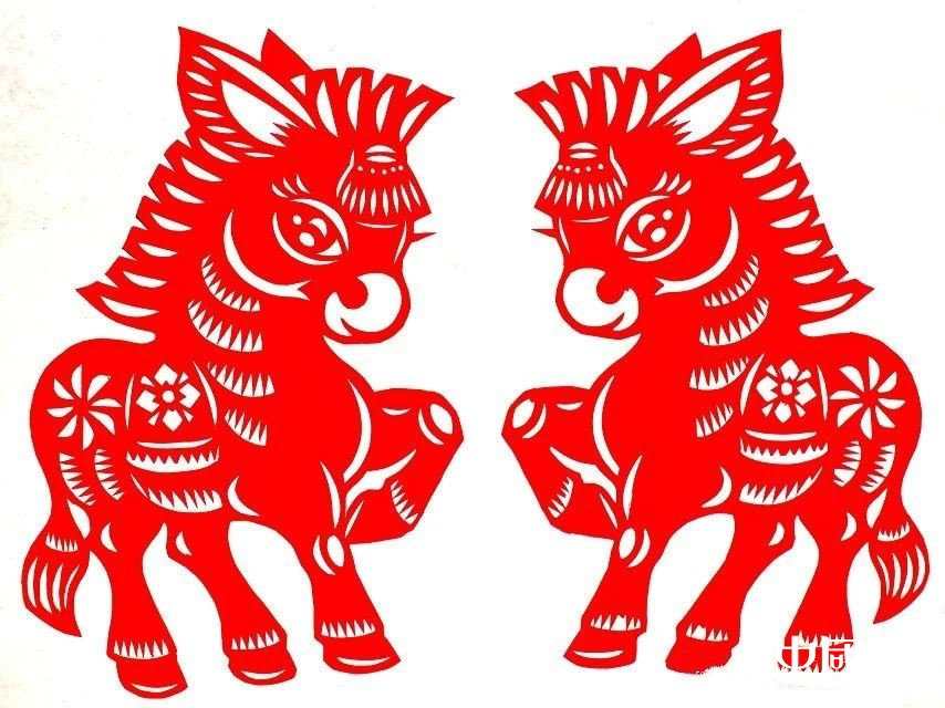 活泼可爱的小马驹剪纸图集(25张)，孙立峰作品