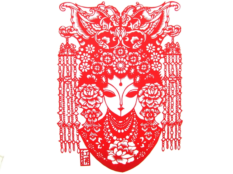 十款中国风手工京剧脸谱剪纸工艺品