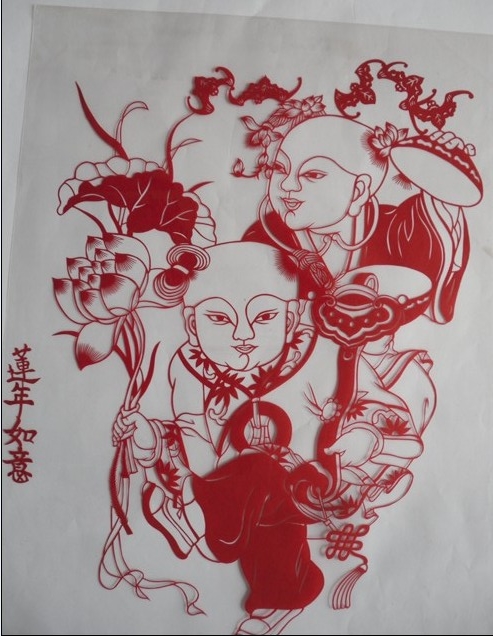 八款精美吉祥寓意的娃娃剪纸工艺品