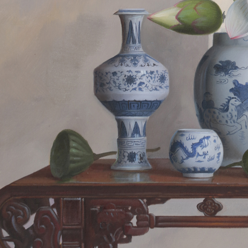 林良慧精美瓷器主题布面油画
