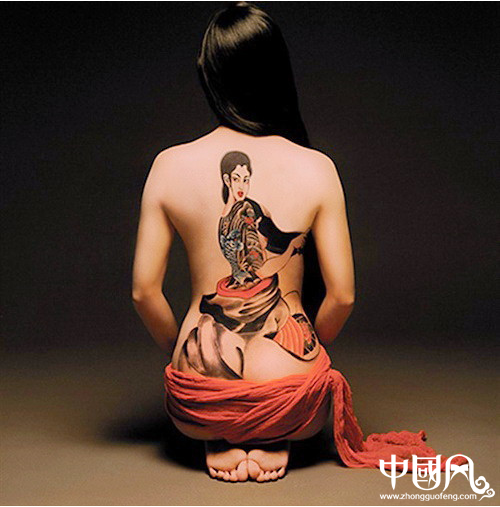人体彩绘艺术，中国风彩绘