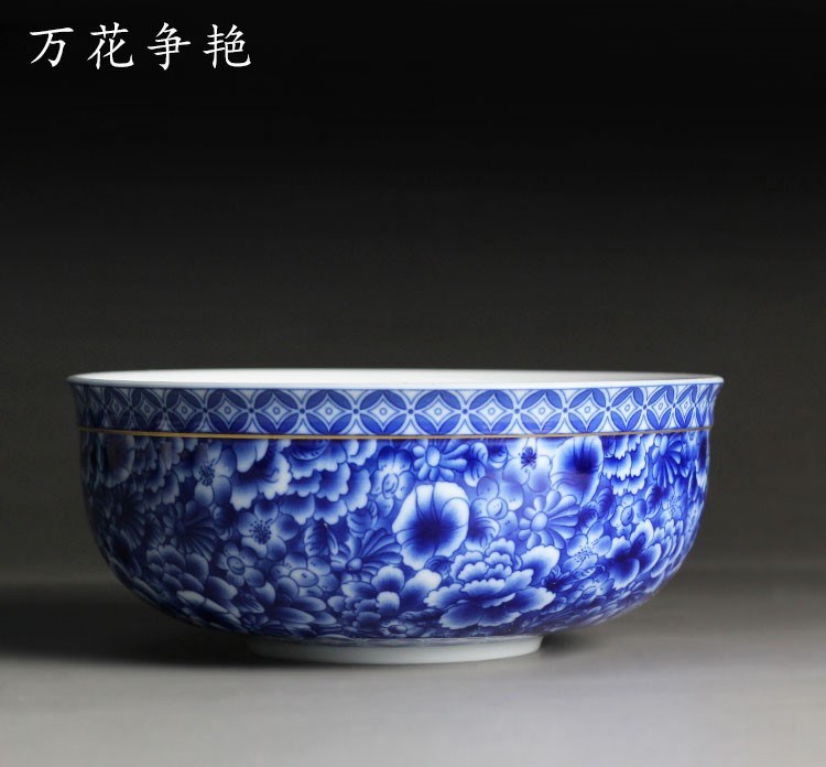 复古风高白青花茶洗水盂