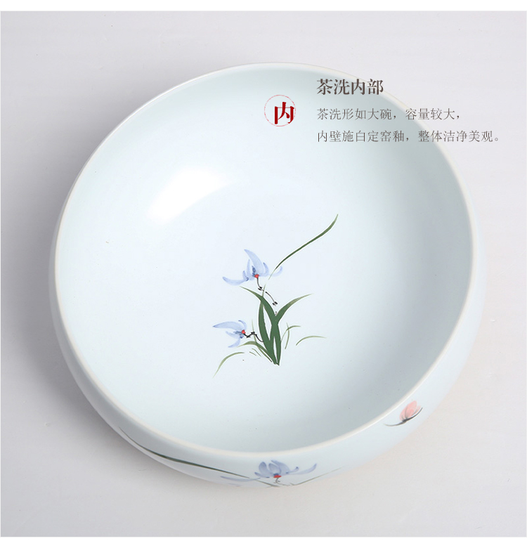 两款手绘唯美粗陶水洗水盂