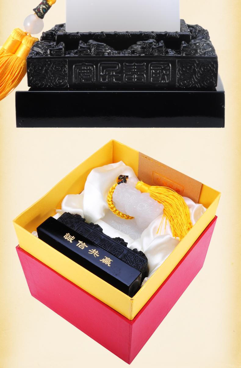 琉璃貔貅玉玺印章摆件风水纪念收藏装饰品