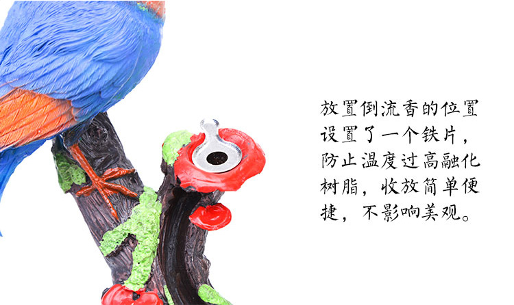 烟倒流香炉个性红蓝雀香薰炉