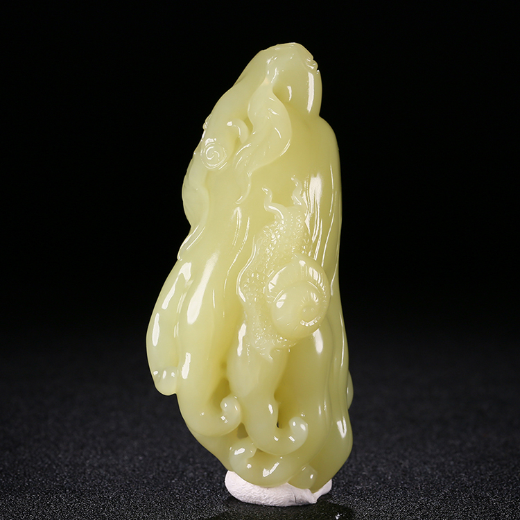 和田黄玉佛手瓜玉挂件，天然玉石项链玉把件