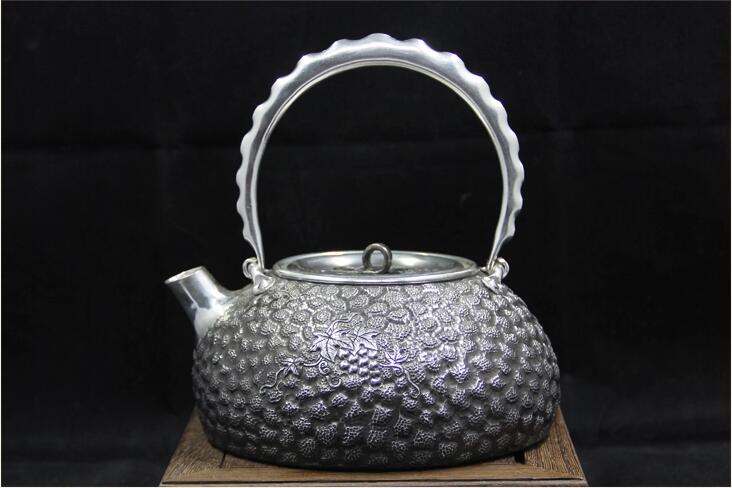 复古做旧纯银烧水茶壶