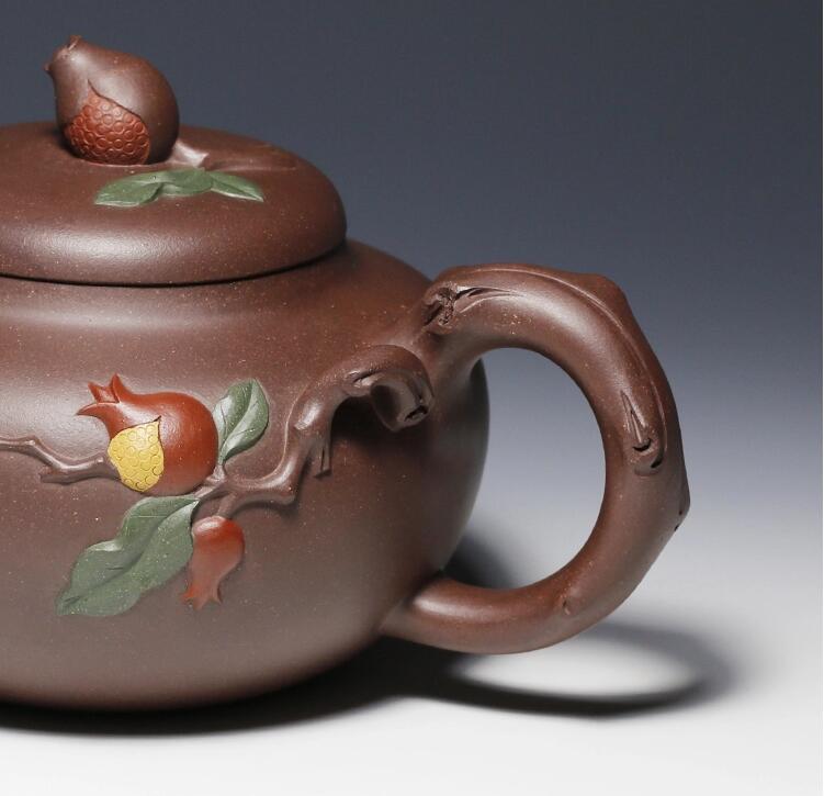 全手工宜兴紫泥茶壶春华秋实
