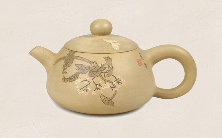 建水紫陶全手工白泥茶壶
