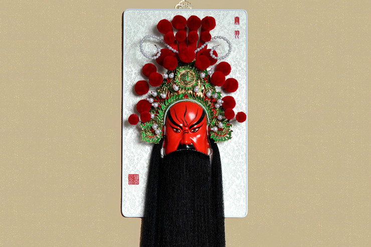 武财神红脸的关公脸谱，国粹家具饰品挂件