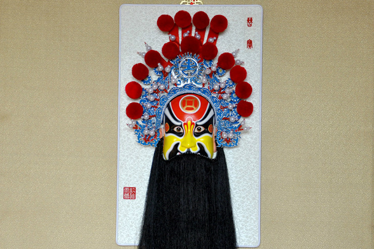 西路财神京剧脸谱挂件，中国风特色工艺品