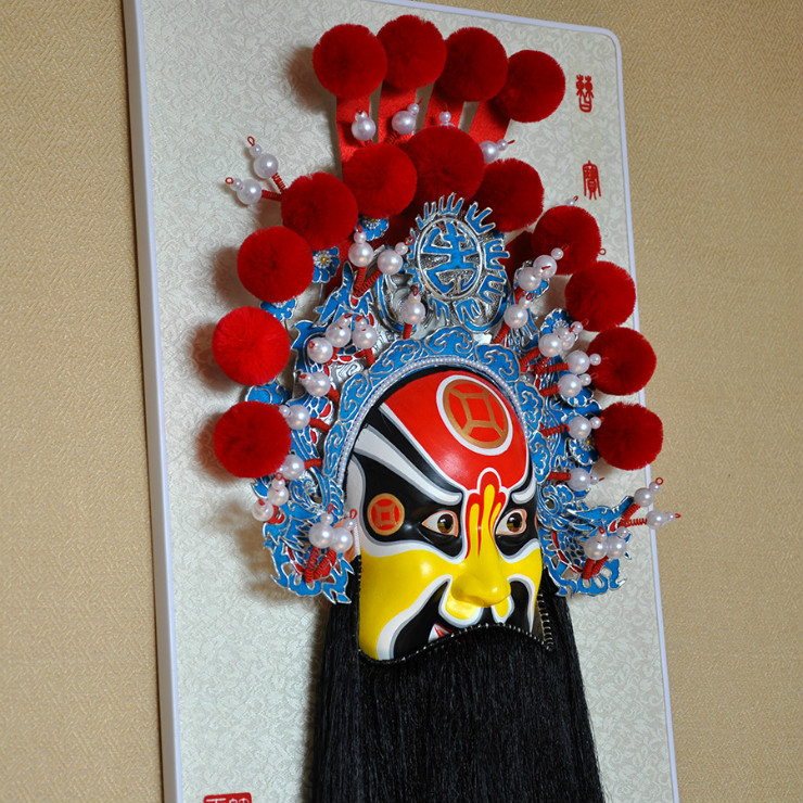 西路财神京剧脸谱挂件，中国风特色工艺品