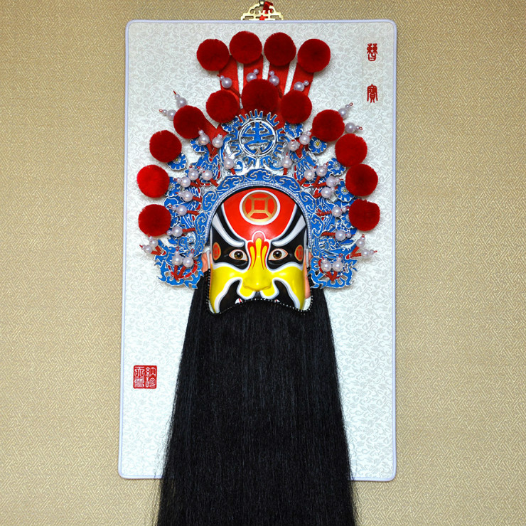 西路财神京剧脸谱挂件，中国风特色工艺品