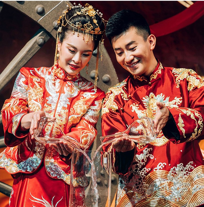 最美中国风中式礼服新娘,中式婚礼图片