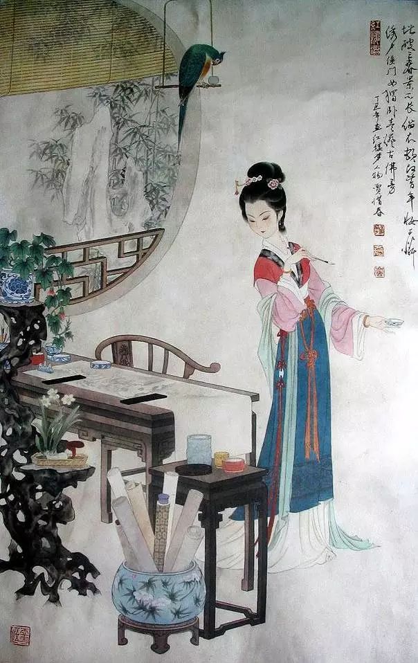 冯其庸国画作品：手绘《红楼梦》人物图美呆了