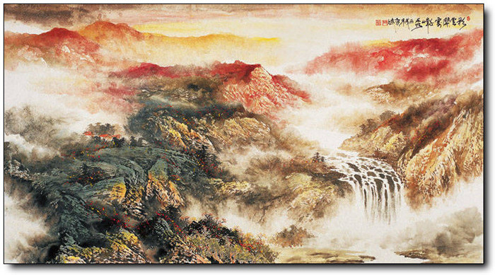 巍峨大气的山水风景水墨国画作品欣赏