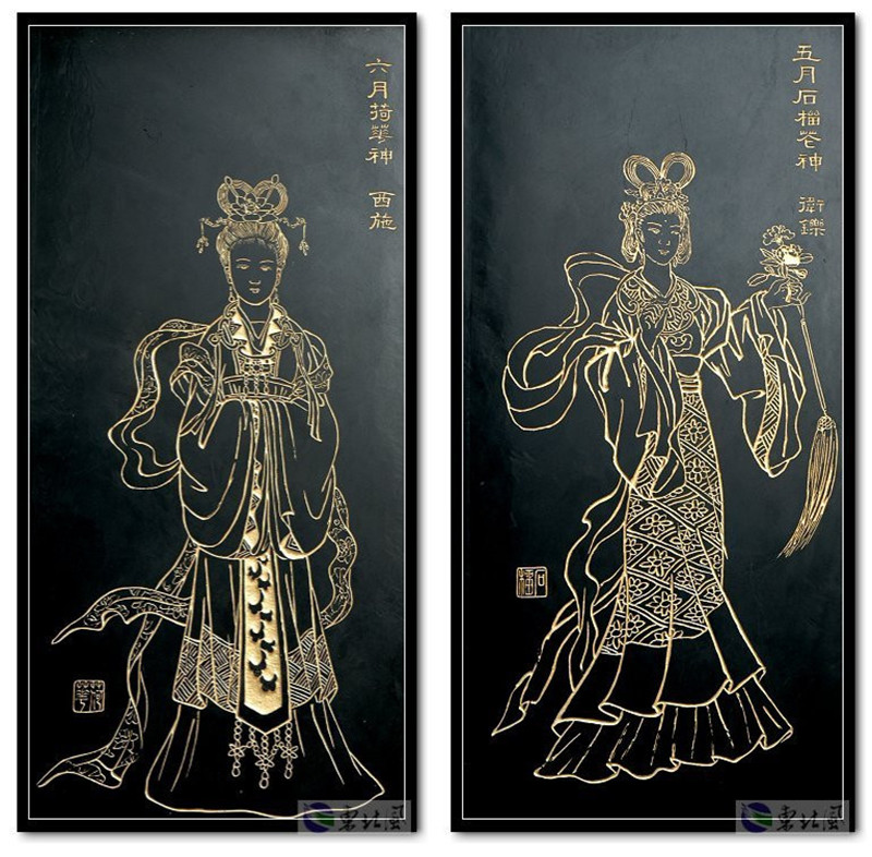 中国民间传说十二花神版画欣赏