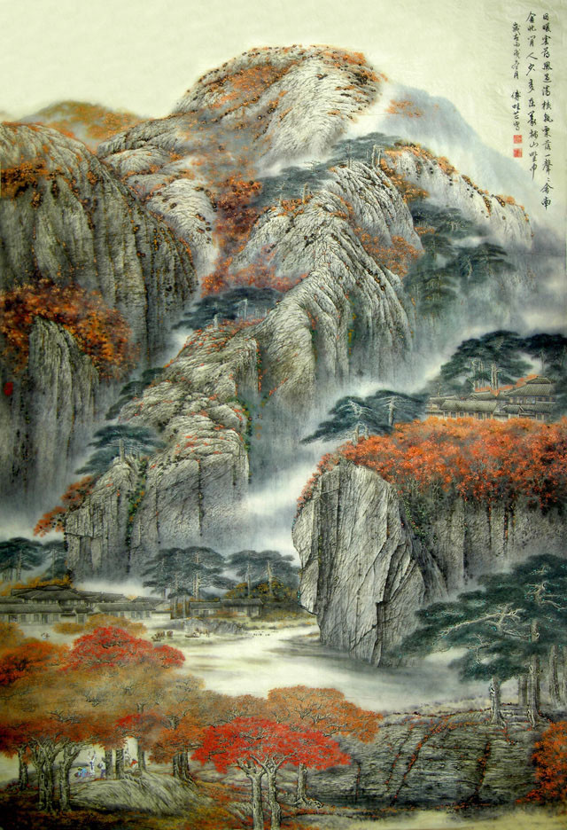 傅畦芷工笔色彩水墨国画欣赏