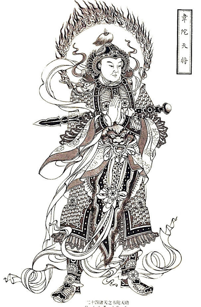 二十四诸天天神白描画像