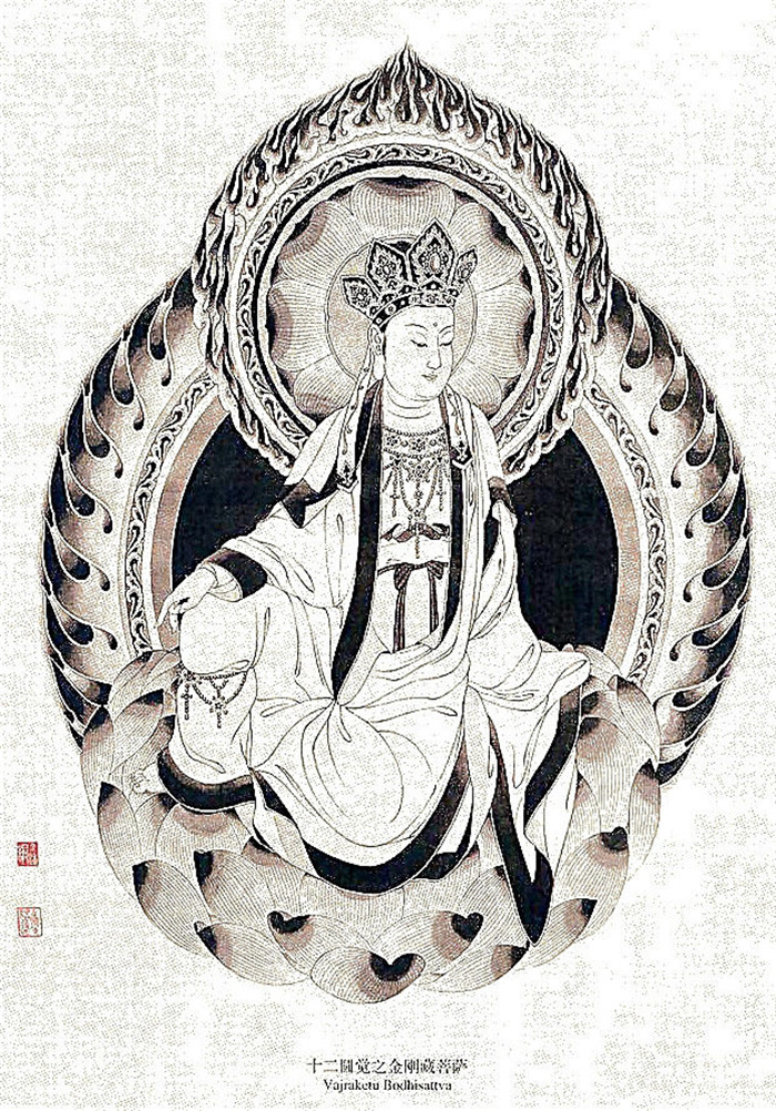 中国传统菩萨大菩萨国画白描欣赏