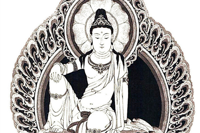 中国传统菩萨大菩萨国画白描欣赏