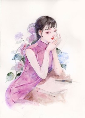 9款风情万种旗袍女子插画：一种倾国倾城的美