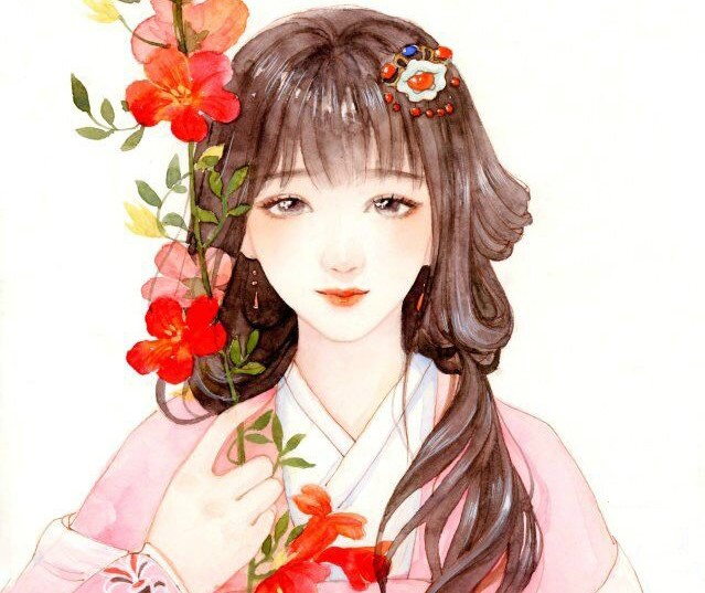 十款唯美古风图片：一组古风女子插画