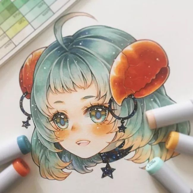 十二星座插画：精致唯美的插画作品