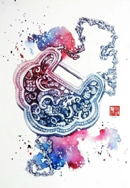 八款古风头饰图片：清新脱俗古风插画