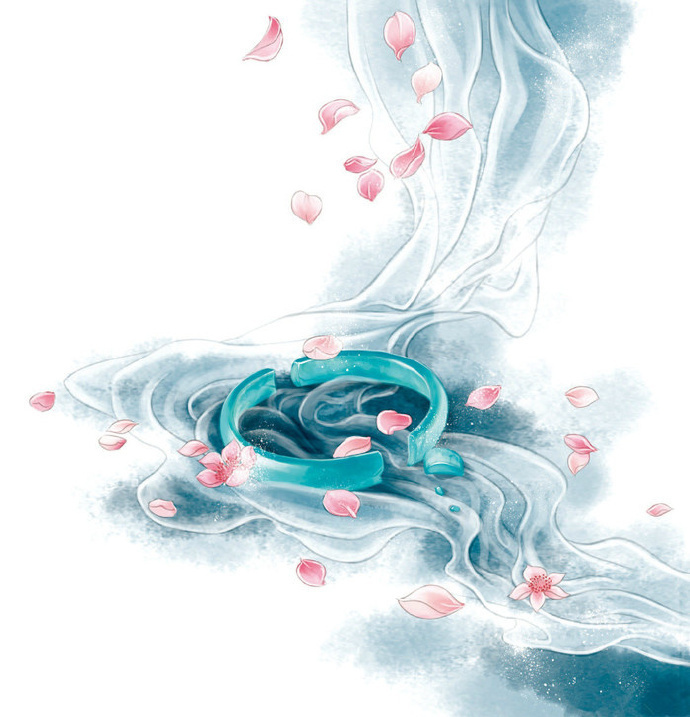 八款古风头饰图片：清新脱俗古风插画