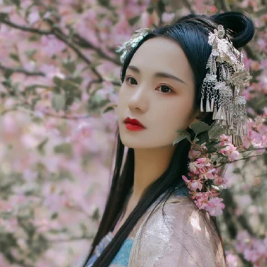 花香满溢女生头像，唯美古风真人头像